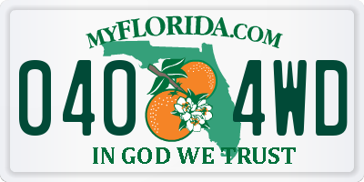 FL license plate 0404WD