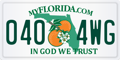 FL license plate 0404WG
