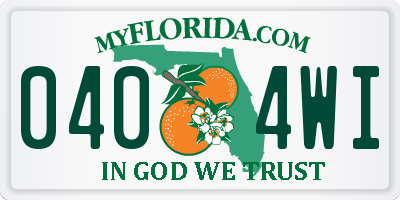 FL license plate 0404WI