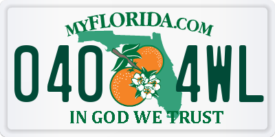FL license plate 0404WL