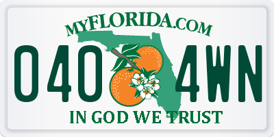 FL license plate 0404WN