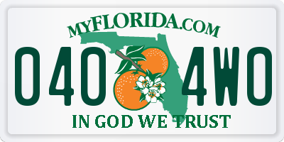 FL license plate 0404WO