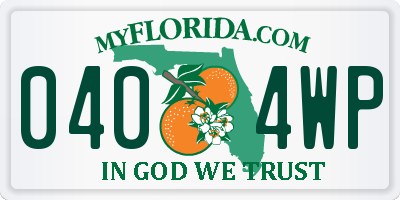 FL license plate 0404WP