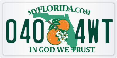 FL license plate 0404WT