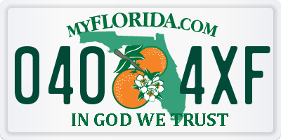 FL license plate 0404XF