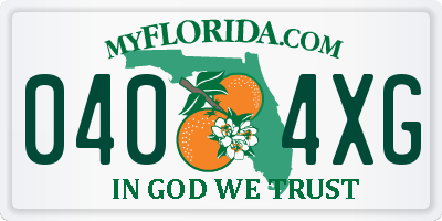 FL license plate 0404XG
