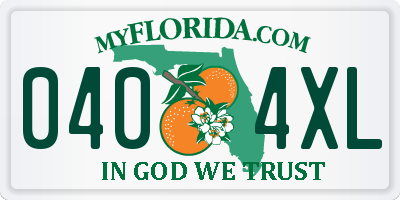 FL license plate 0404XL