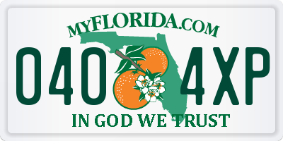 FL license plate 0404XP