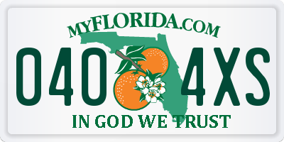 FL license plate 0404XS