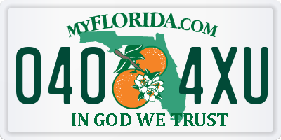 FL license plate 0404XU
