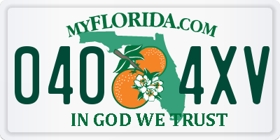 FL license plate 0404XV