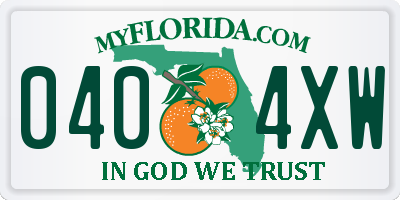 FL license plate 0404XW