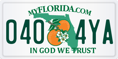 FL license plate 0404YA