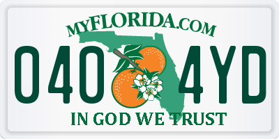 FL license plate 0404YD