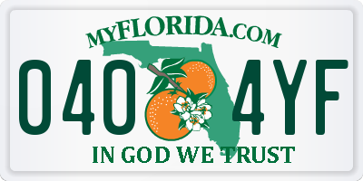 FL license plate 0404YF