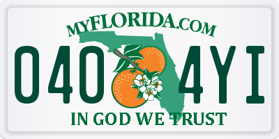 FL license plate 0404YI