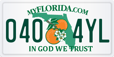 FL license plate 0404YL