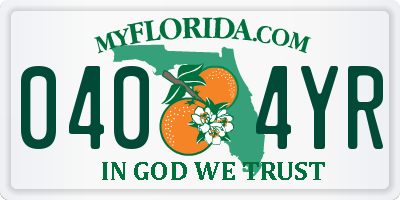 FL license plate 0404YR