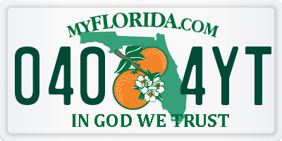 FL license plate 0404YT