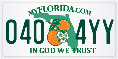 FL license plate 0404YY
