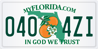 FL license plate 0404ZI