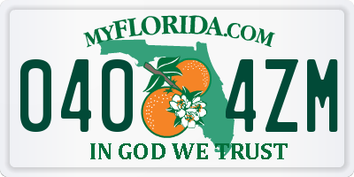 FL license plate 0404ZM