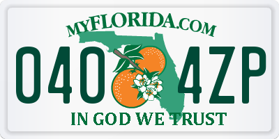 FL license plate 0404ZP