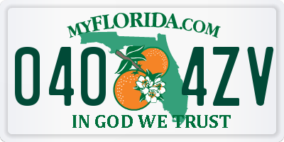 FL license plate 0404ZV