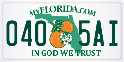 FL license plate 0405AI