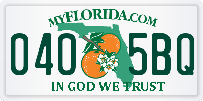 FL license plate 0405BQ