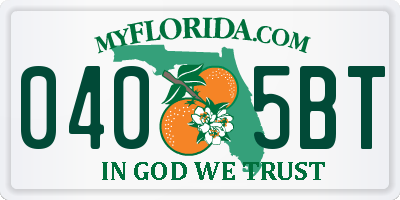 FL license plate 0405BT