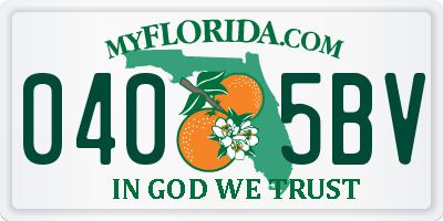 FL license plate 0405BV