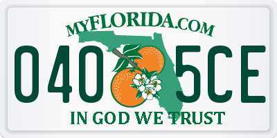 FL license plate 0405CE