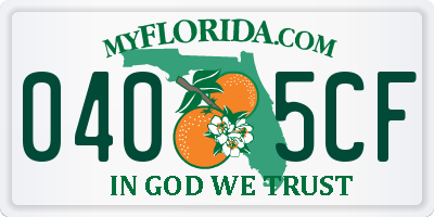 FL license plate 0405CF