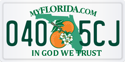 FL license plate 0405CJ