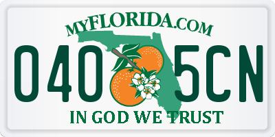 FL license plate 0405CN