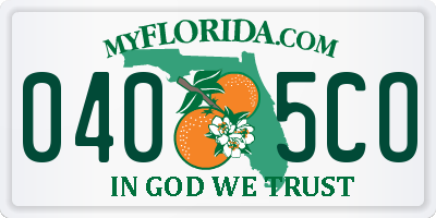 FL license plate 0405CO