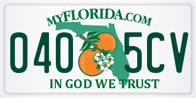 FL license plate 0405CV