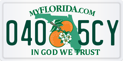FL license plate 0405CY