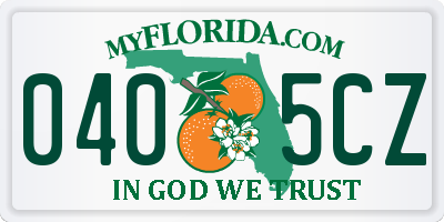 FL license plate 0405CZ