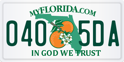 FL license plate 0405DA