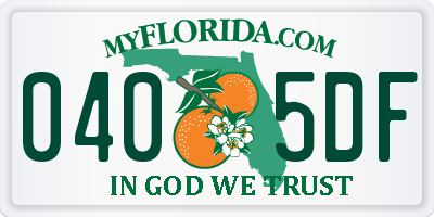 FL license plate 0405DF