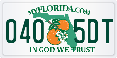 FL license plate 0405DT