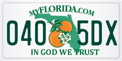 FL license plate 0405DX