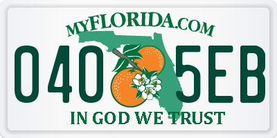 FL license plate 0405EB