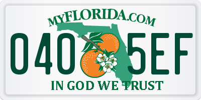 FL license plate 0405EF