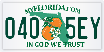 FL license plate 0405EY