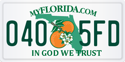 FL license plate 0405FD
