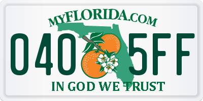 FL license plate 0405FF
