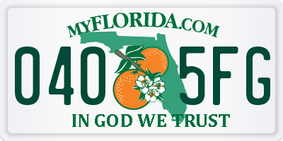 FL license plate 0405FG